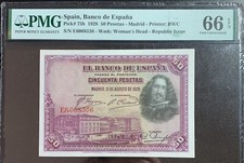 Pmg 66. 50 pesetas 1928 plancha lujo