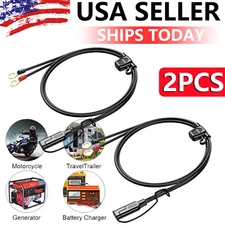 2X Battery Terminal Ring Sae Connector Harness Charger Cable Extension Cord 2FT