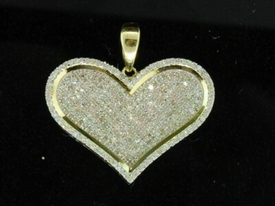 2.00Ct Lab Created Diamond Round Heart Pendant 14K Yellow Gold Plated Free Chain
