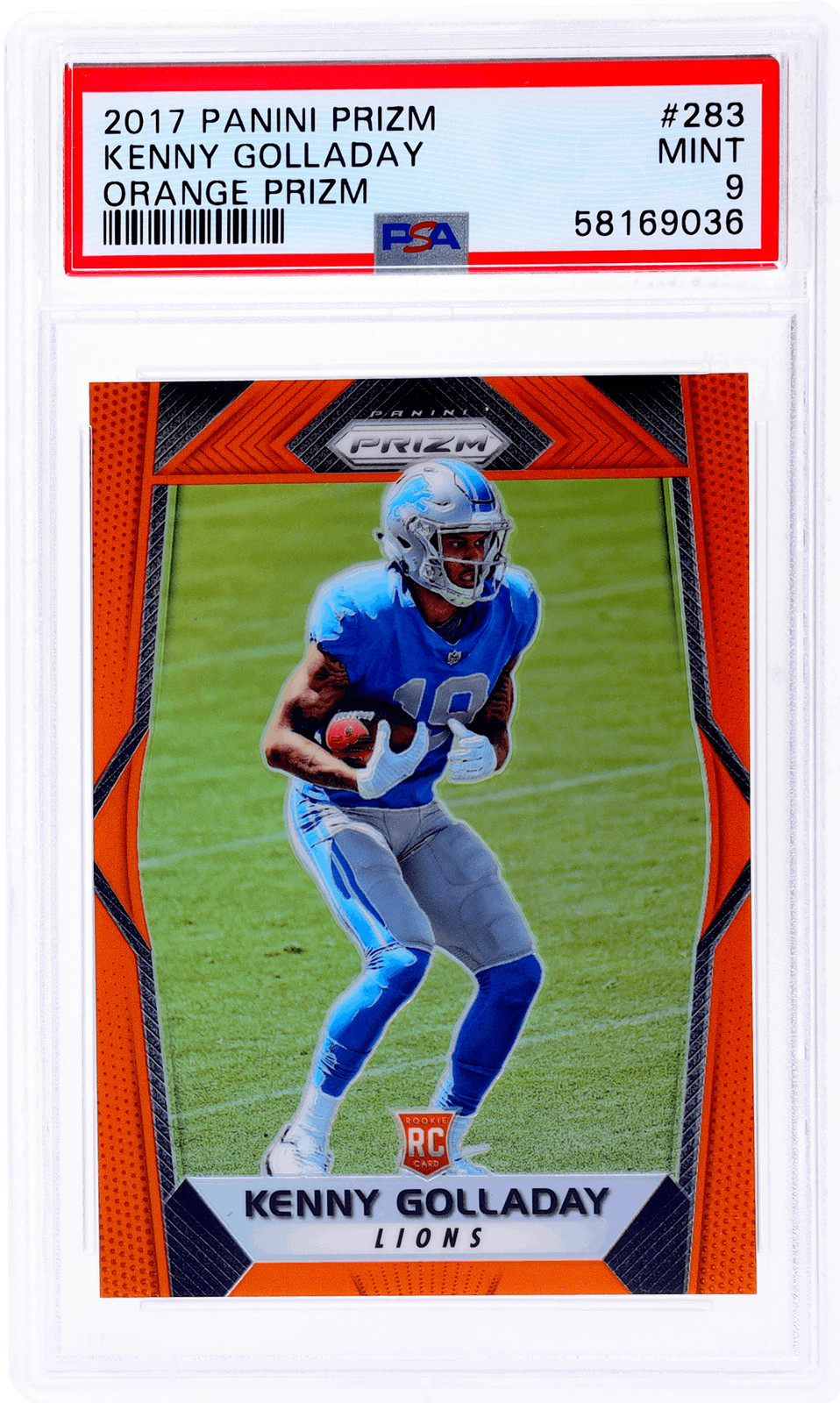 2017 Panini Prizm Kenny Golladay Orange Prizm #283 /275 PSA 9 Rookie RC