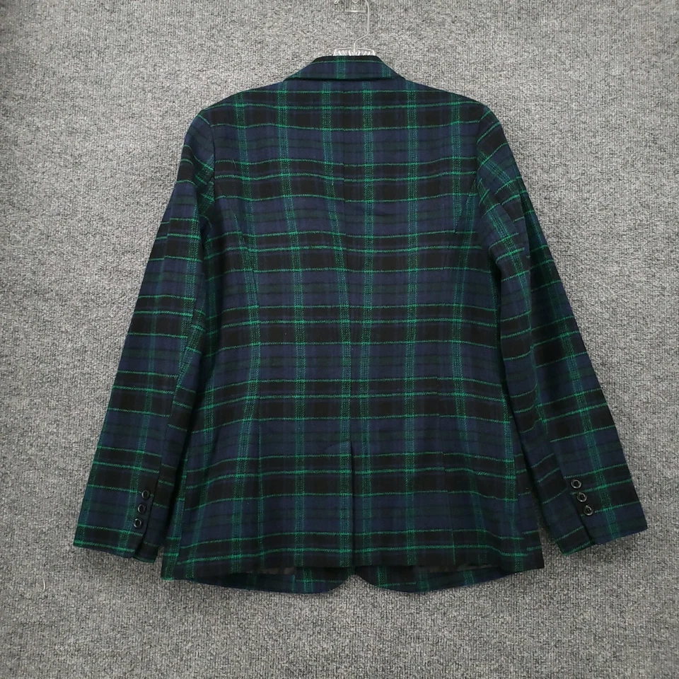 Blazer Chadwicks Mujer 8 Verde Cuadros Dos Botones Franela Traje Chaqueta Formal Foto 2 de 4