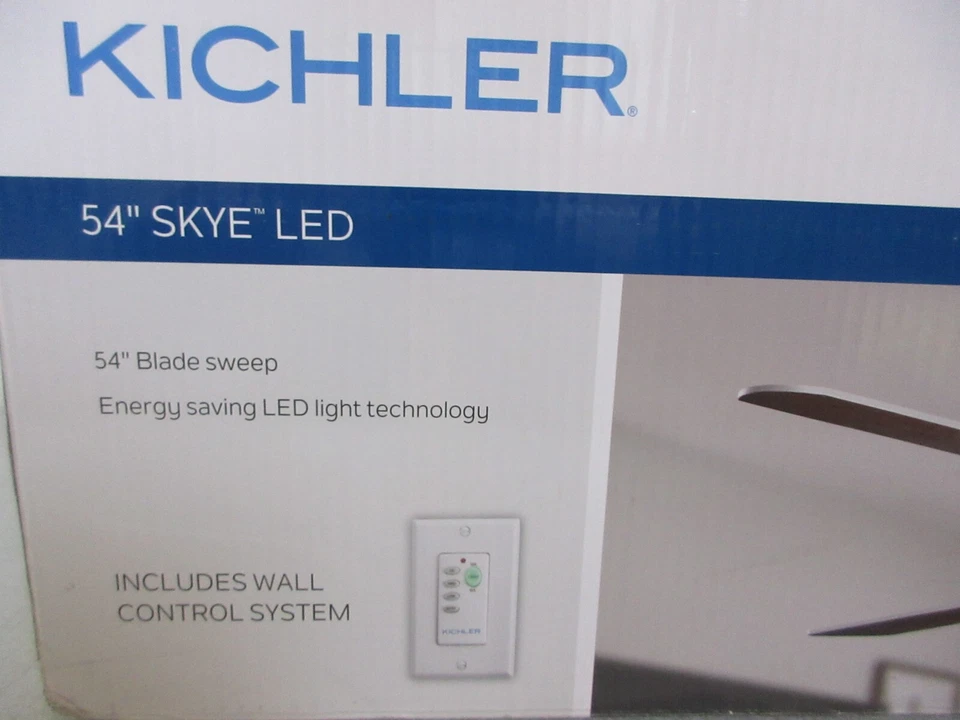 Kichler Skye 54 in. Indoor White Downrod Mount Ceiling Fan with Integrated LED - Image 3 of 4
