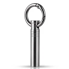 Small Keychain Pill Holder ，Titanium Metal Travel Pill Case Portable Pill Org...