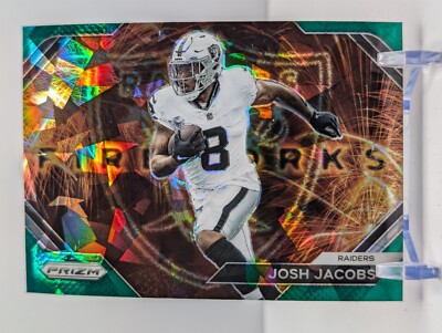2023 Panini Prizm - Fireworks Green Ice Prizm  #F-17 Josh Jacobs