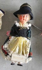 Vintage Moll's Trachtenpuppen Celluloid Ethnic Girl Doll 8" TALL w/ Tag