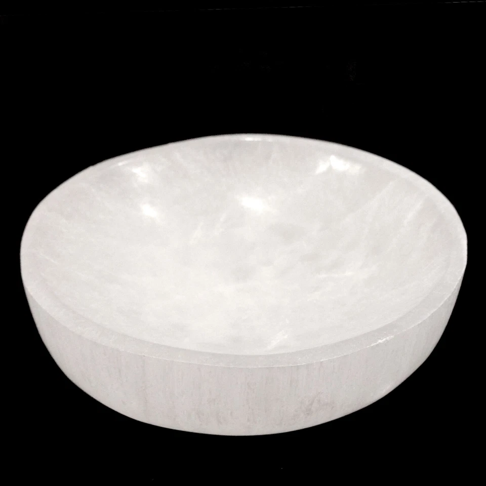 XL Selenita "Cargando" Cuenco Piedra Cristal Blanco Reiki CARGADO Curativa Limpieza Foto 3 de 4