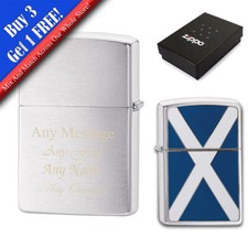 Personalised Engraved Scottish Flag Official Zippo Windproof Lighter