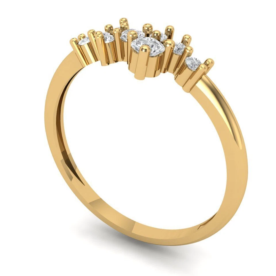 0.17 cttw Zirconia Eternity Wedding Band - 14K Yellow Gold Anniversary Ring - Image 2 of 4