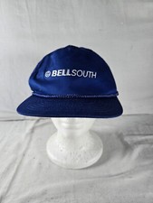 Vintage BELLSOUTH Blue Iridescent Embroidered Strapback Hat Adjustable