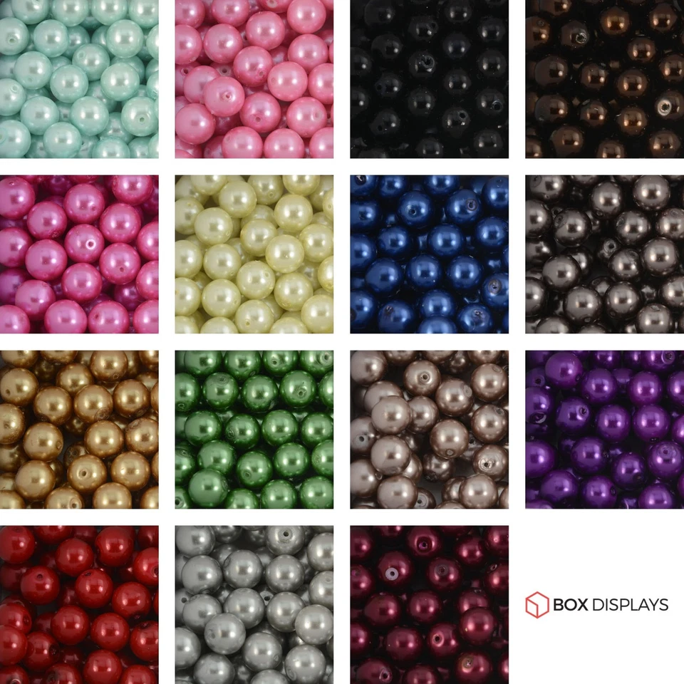 Glass Pearl Beads Round 12mm with Colour Choice For Jewellery Making & Design - Image 1 of 1