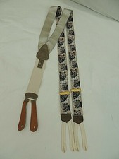 TRAFALGAR SUSPENDERS, STOCK MARKET BULLS BEARS, SILK WITH SUEDE ATTACHMENTS