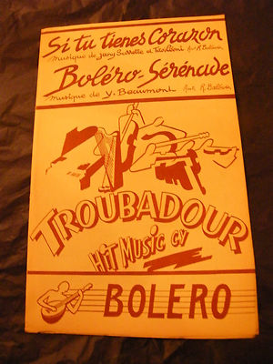 Notenblatt Si Tu Tienes Corazon Léoni Boléro Sérénade Beaumont 1953
