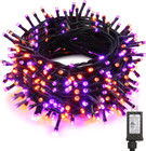 Orange & Purple Halloween Lights, 98.42Ft 300 LED Orange Lights, Connectable 8 M