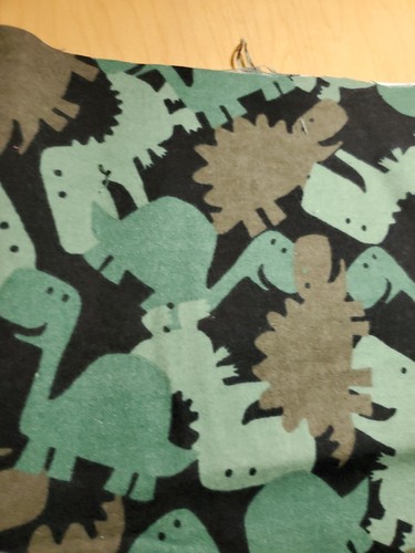 Sewing Fabric Soft Flannel Dinosaurs Green & Black 31x45" Joanns Cotton 3/4 yard - Picture 2 of 5