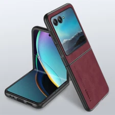 For Motorola Razr/Razr+ 2024/2025 Slim Leather Case Shockproof Back Phone Cover