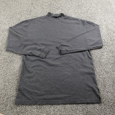 VTG Nike Sweatshirt Mens M Gray Drifit Golf Knit Performance Mock Sweater Y2K