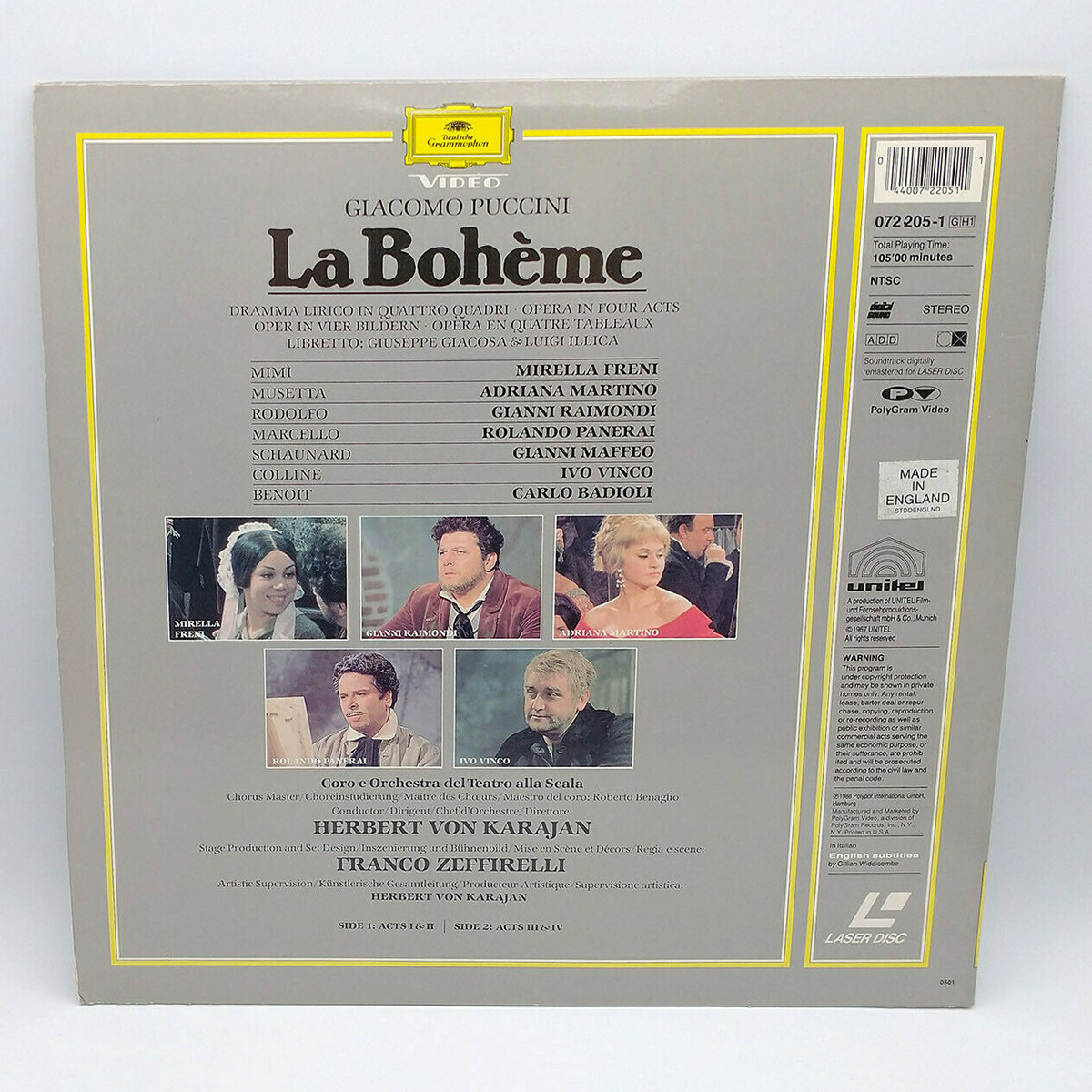 Puccini - La Boheme 1965 / Franco Zeffirelli / LD Laser Disc