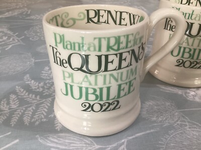 Emma Bridgewater Plant a Tree Queen's Platinum Jubilee 0,5pt Becher Neu L Top