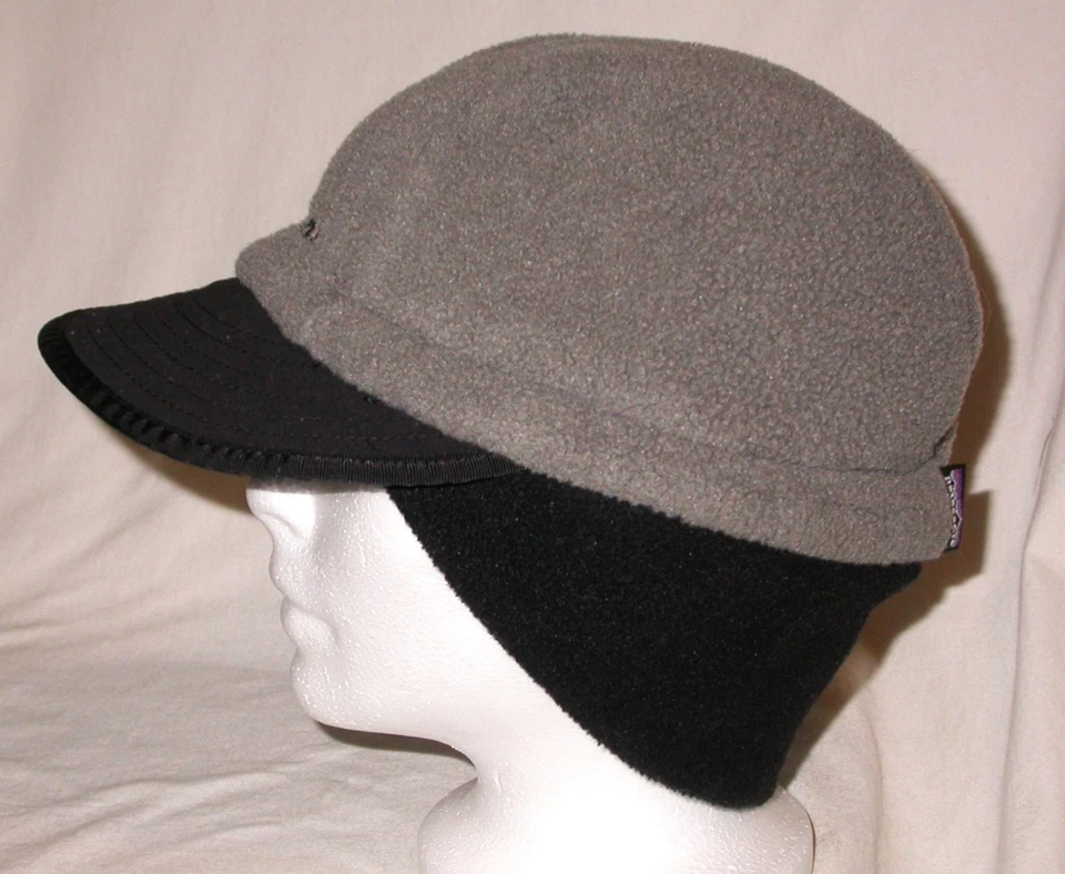 De colección Gorra Patagonia Para Hombre Grande Negra y Gris Synchilla Polar Pico de Pato Orejera Foto 3 de 4