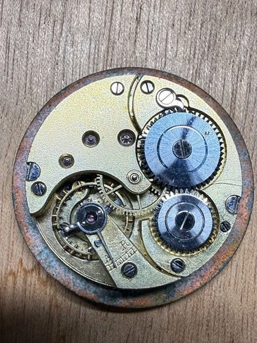 Antique Omega Pocket Watch Movement. Enamel Dial. For repair