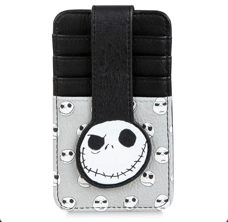 NWT Disney Card Holder Wallet Slim Compact Jack Skellington Black And Gray