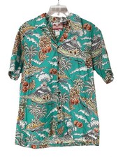 RJC Tropical Floral Hawaiian Aloha Shirt Men's sz Large 100 Cotton USA Made