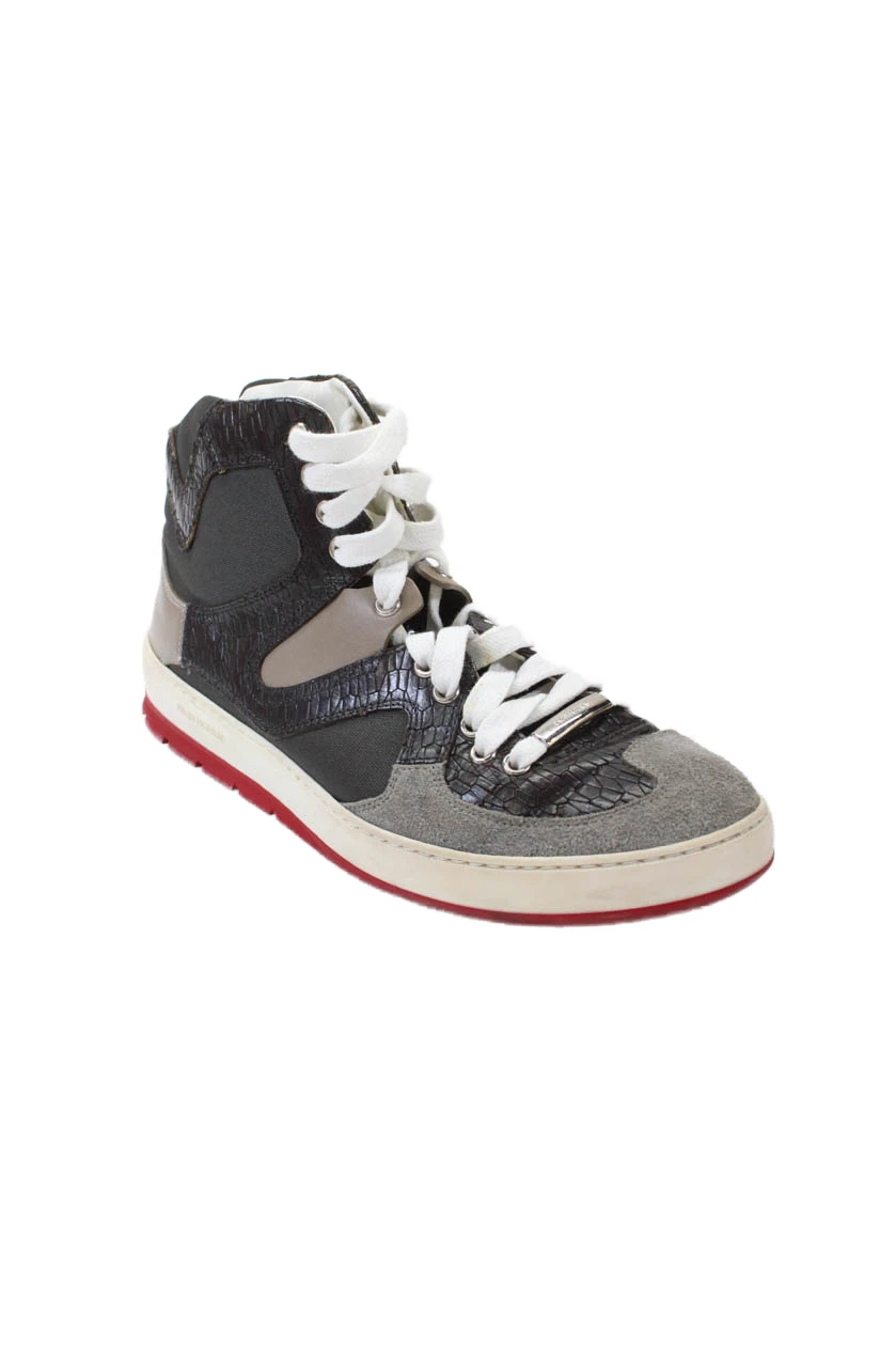 Baskets montantes homme Dior Homme cuir bout rond à lacets grises pointure 39 9