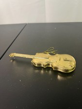 Gold Tone Violin Christmas Ornament Hanging Decoration Musical Instrument