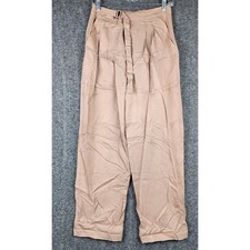 ASOS Design Wide Leg Trousers Womens 6 Pleated High Waist D-Ring Belt Lyocell