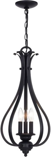 Vaxcel Lighting P0382 Monrovia 3 Light 11"W Taper Candle Pendant - Bronze - Picture 1 of 12