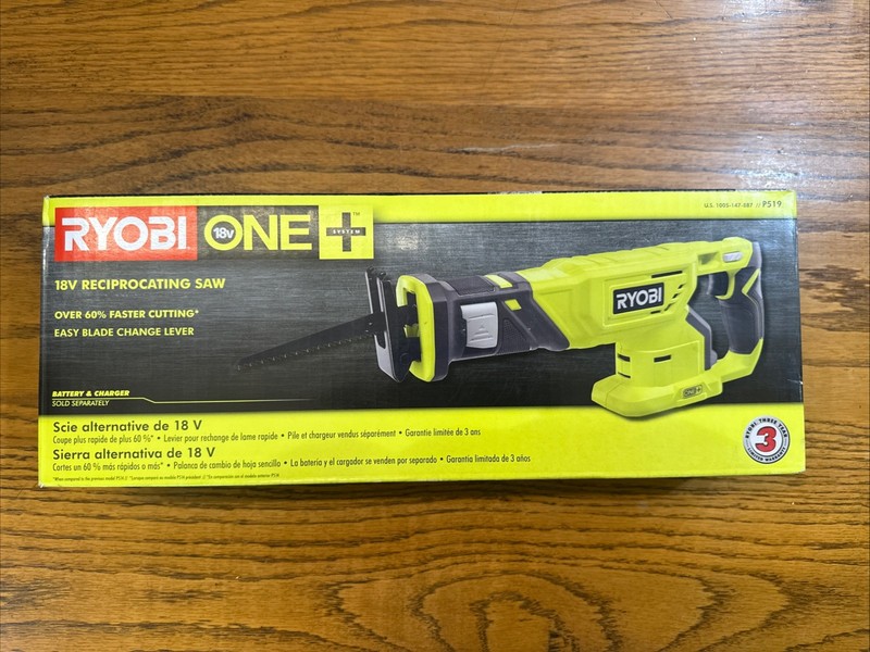 Ryobi One+ 18V Cordless Reciprocating Saw Model P519 Tool Only New in Box