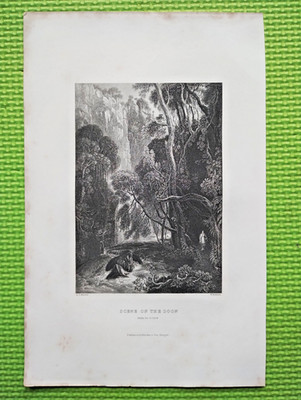 A Scene on the River Doon, Scotland - Antique Print - 1858 (Seller Ref V2)