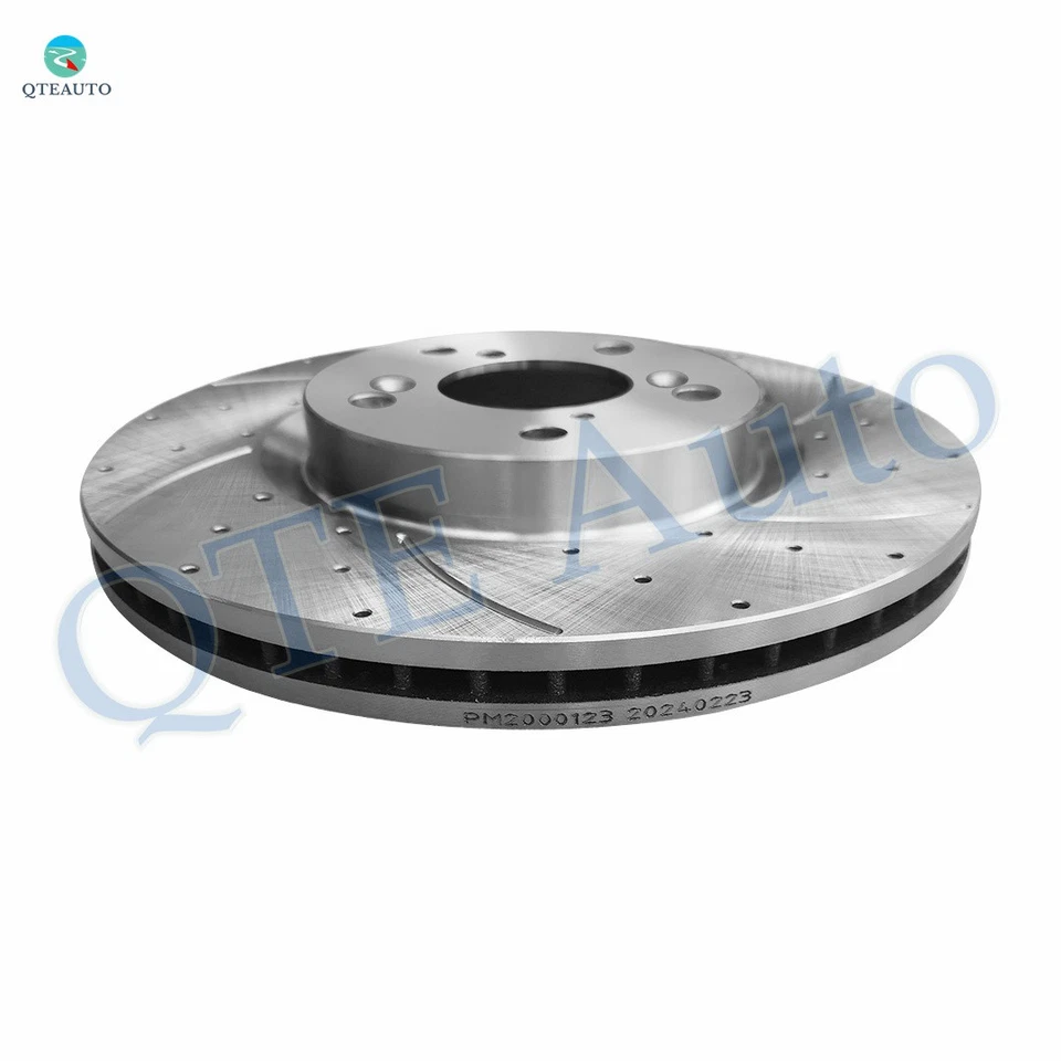 Rotores de freno ranurados perforados 4 piezas delanteros 319,7 mm-traseros 334 mm para Acura TL 2009-2014 Foto 3 de 4