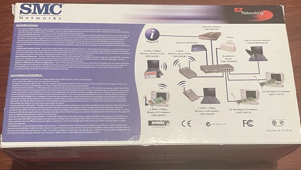 SMC Barricade SMC7004ABR 4 Port 10/100 Mbps Broadband Router - Image 2 of 3