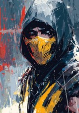 Mortal Kombat Scorpion  Art Card 1/1 PaintOholic Signed ONE OF A KIND