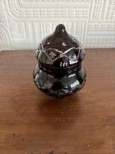 Beautiful Bohemian Ruby Glass Bonboniere