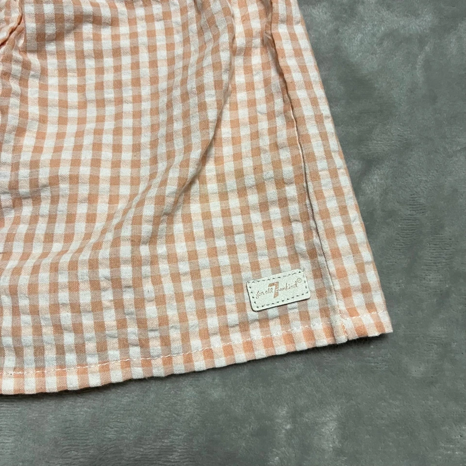 7 For All Mankind Girls Outfit Set Gingham Top White Denim Shorts 2T - Image 2 of 4