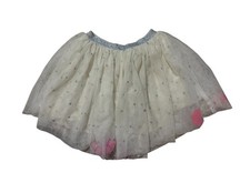 GAP Girls Tulle Tutu Skirt White Polka Dot Glitter Elastic Waist L 10 