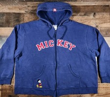 Vintage 90s Disney Mickey Mouse Hoodie Sweatshirt Womens XXL Blue Spell Out