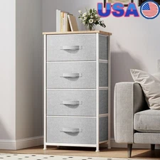 4 Drawer Storage Unit Metal Frame MDF Top Versatile Organization Easy Assembly