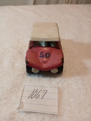 Vintage Tonka Red Beach Dune Buggy Car  Pressed Steel. With White Top 1970 