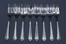 8 Wm A Rogers Oneida Ltd BARBARA Salad Forks 6-1/2" Silverplate Flatware FB38