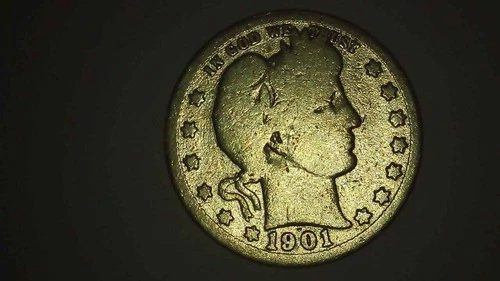 1901 - O Barber quarter; Low mintage; Free shipping ; very good condition