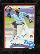 2024 Update 1989 Topps Baseball Black 104/199 Junior Caminero #89AU-JC Auto 9e1
