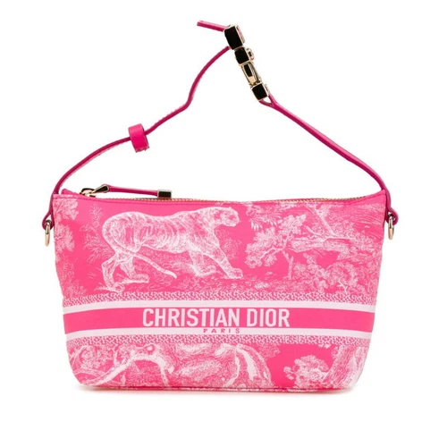 Christian Dior Dior Medium Nomade Pochette Sac à Main Rose Nylon Cuir... GZl15szj