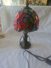 Tiffany Style 11 Inch Table Lamp Red Floral Stained Glass , Nightlight — photo 4