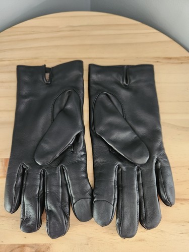Guanti COACH in pelle nera foderati in cashmere da donna taglia S - Foto 8 di 11