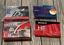 Mixed Lot of 5 Blank Audio Cassette Tapes SONY MAXELL TDK D60 New Sealed UR HF