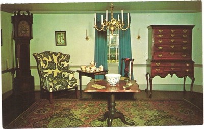 Raynham Hall Oyster Bay NY Colonial Parlor Grandfather Clock Highboy Dresser