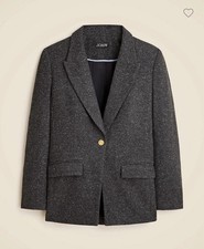 J. Crew Vivienne Donnagol Italian Wool Blazer in Charcoal Grey Size 6